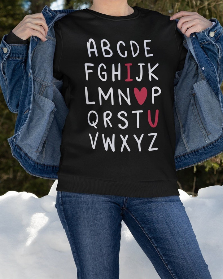 Happy Valentine Alphabet I Love U Printed Tshirt