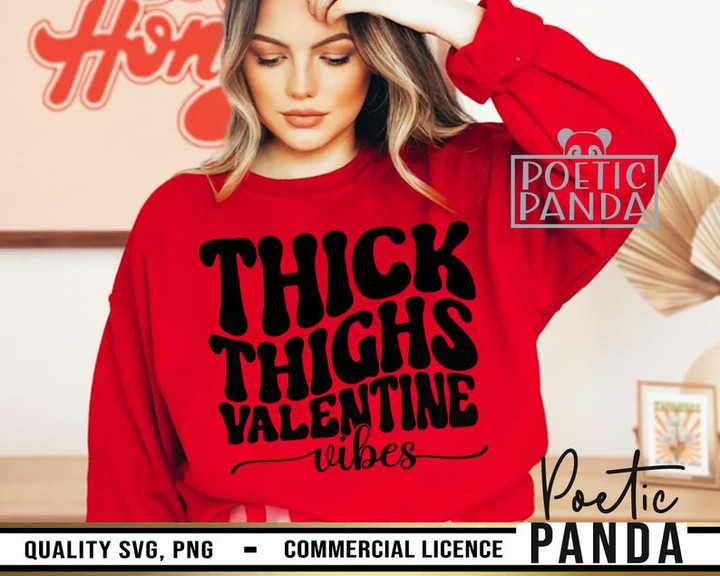 Thick Thighs Valentine Vibes Printed Tshirt