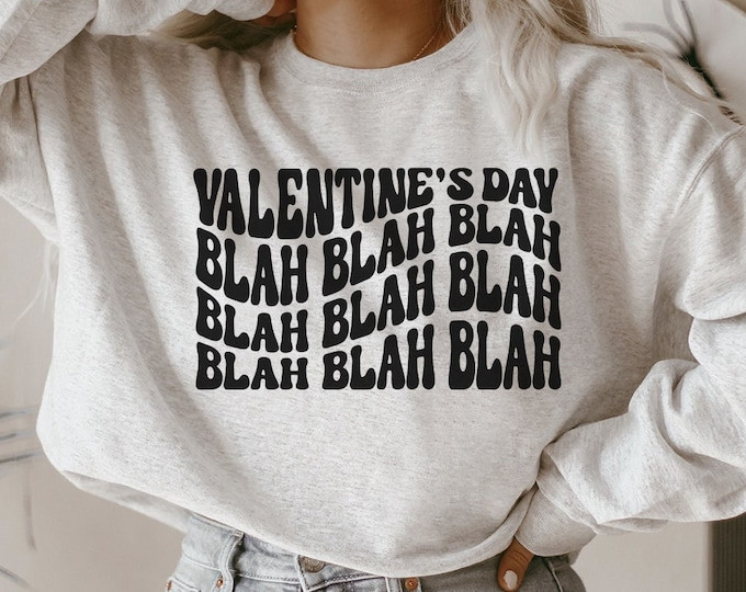 Valentines Day Blah Blah Blah Funny Printed Tshirt