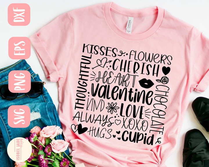 Valentine Design Love Subway Art Printed Tshirt