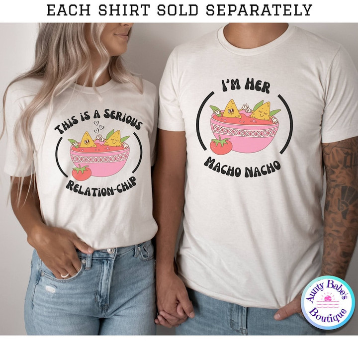Macho Nacho Relationchip Matching Printed Tshirt