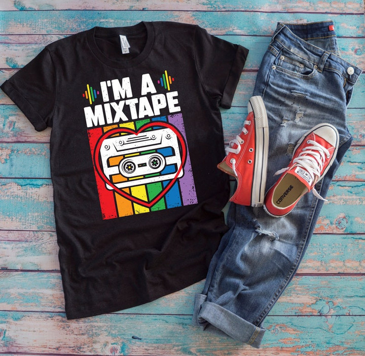 I'm A Mixtape Funny Gay Pride Rainbow Flag LGBT Printed Tshirt