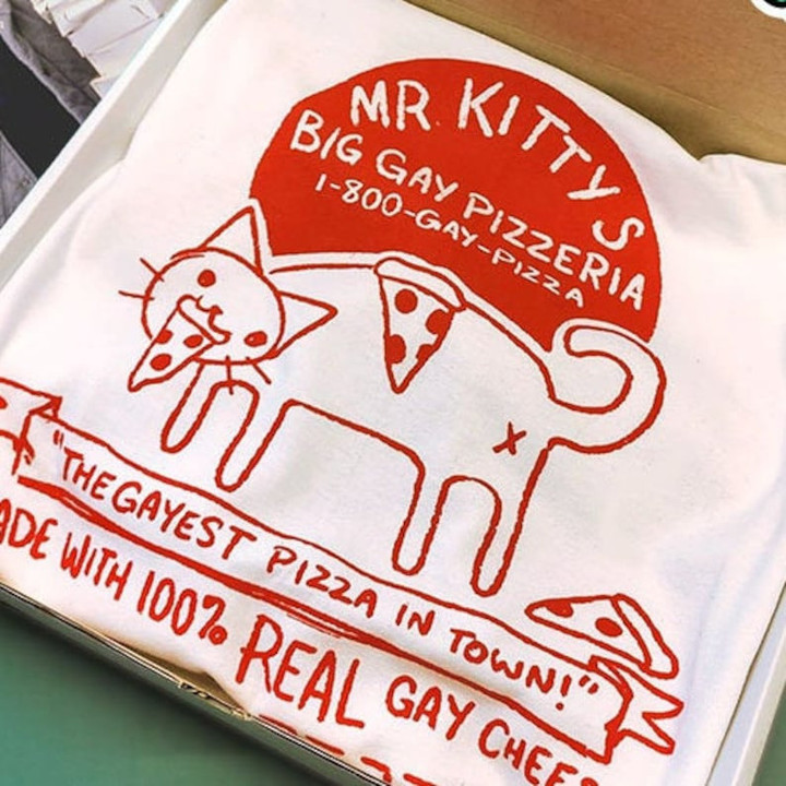 Mr. Kittys Big Gay Pizzeria LGBT Printed Tshirt