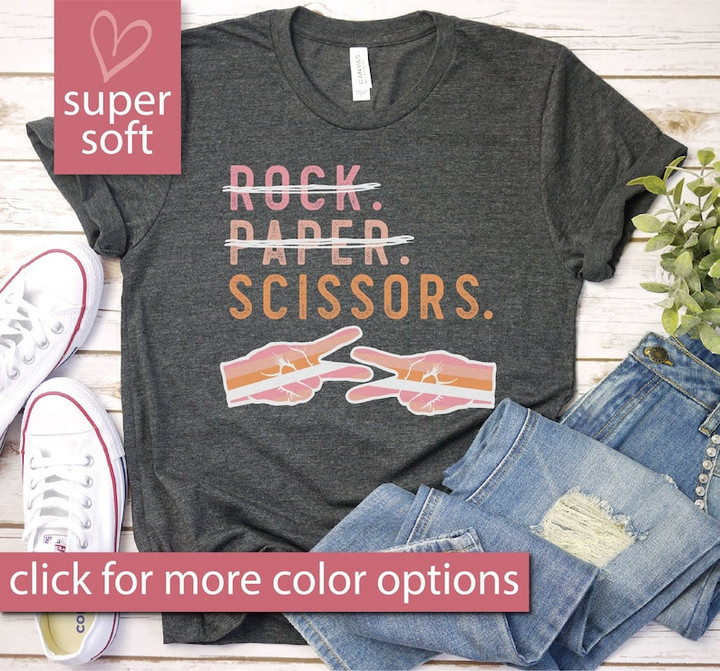 Rock Paper Scissors Funny LGBT Printed Tshirt