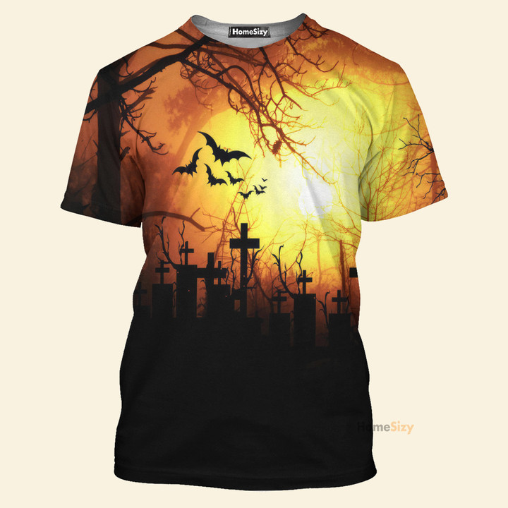 Homesizy Bats And Moon Halloween - 3D Tshirt 