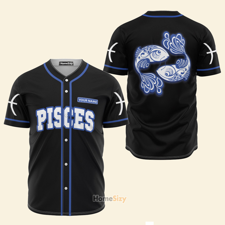 Homesizy Custom Name Pisces Great Zodiac - Personalized Baseball Jersey