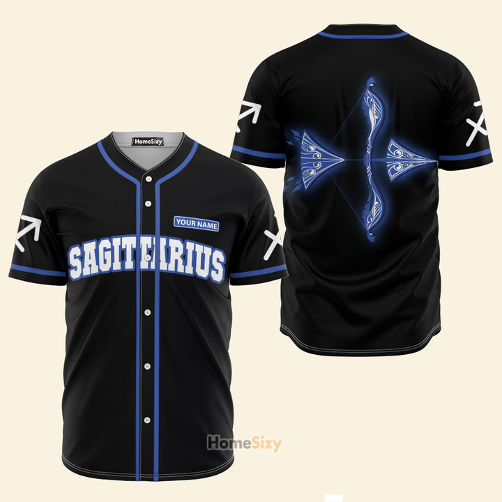 Homesizy Custom Name Sagittarius Great Zodiac - Personalized Baseball Jersey