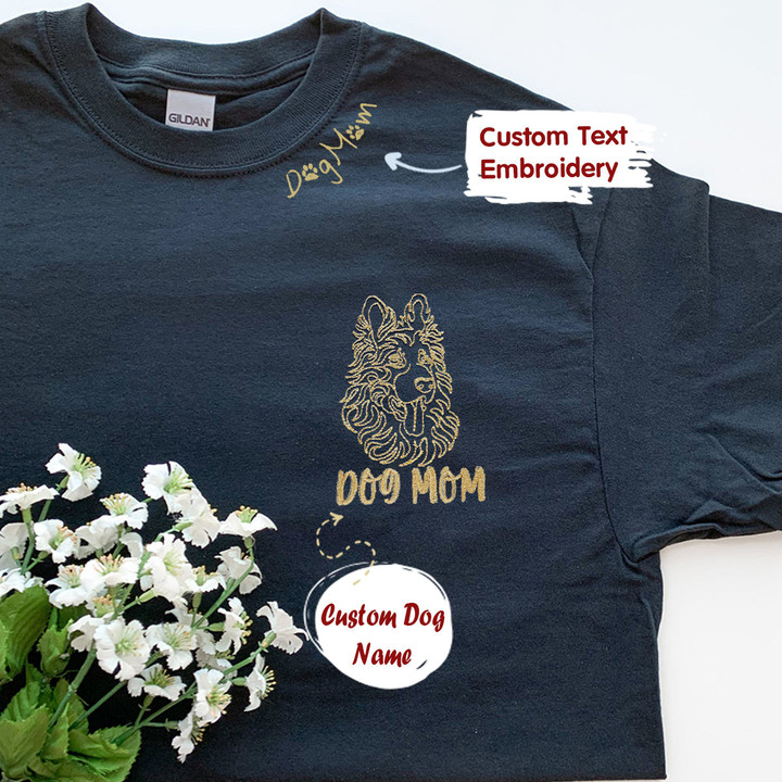 Personalized German Shepherd Dog Mom Embroidered Collar Shirt, Custom Shirt with Dog Name, Gifts For German Shepherd Lovers