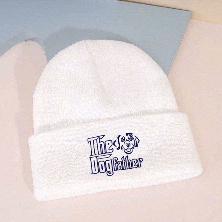 Custom The DogFather Embroidered Beanie Golden Retriever, Gifts for Golden Retriever Lovers