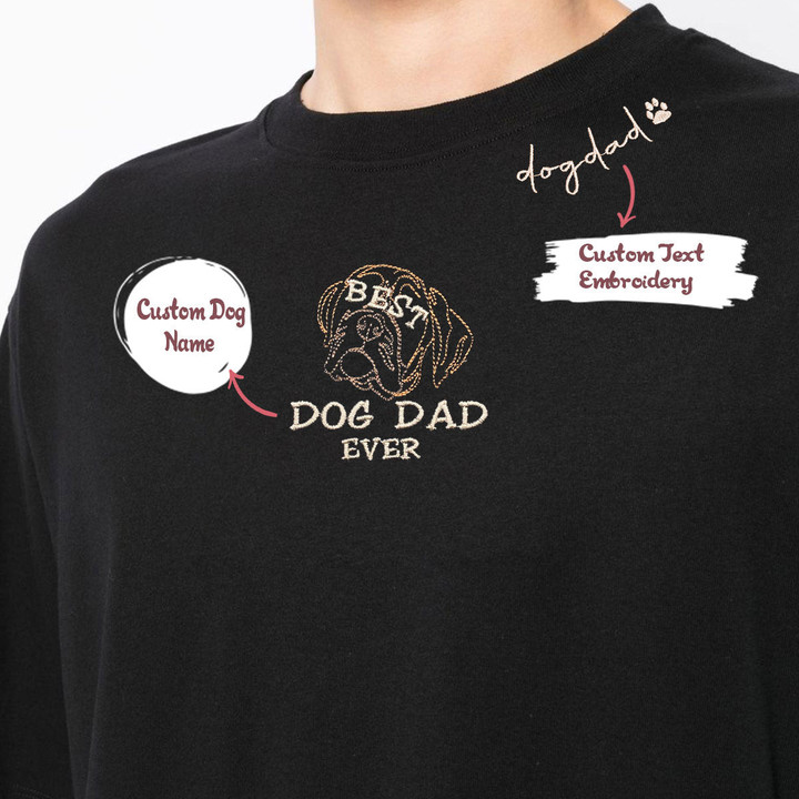 Personalized Best Boxer Dog Dad Ever Embroidered Collar Shirt, Custom Shirt with Dog Name, Best Gifts For Boxer Lovers