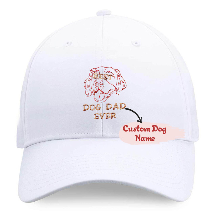 Personalized Best Golden Retriever Dog Dad Ever Embroidered Hat, Custom Hat with Dog Name, Best Gifts for Golden Retriever Lovers