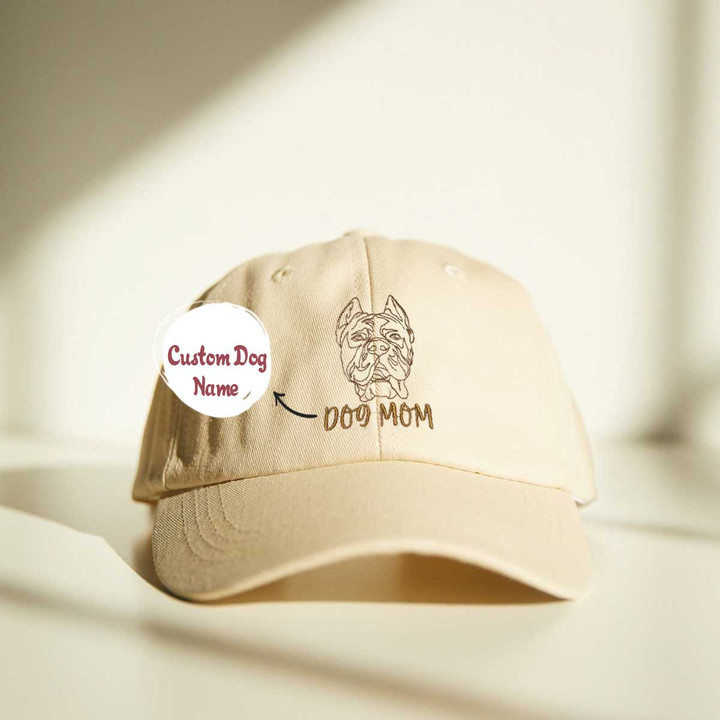 Personalized Cane Corso Dog Mom Embroidered Hat, Custom Hat with Dog Name