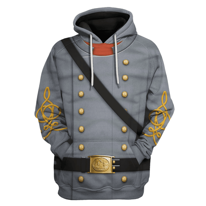 American Confederate Army-Cavalry Officer Uniform All Over Print Hoodie Sweatshirt T-Shirt Tracksuit