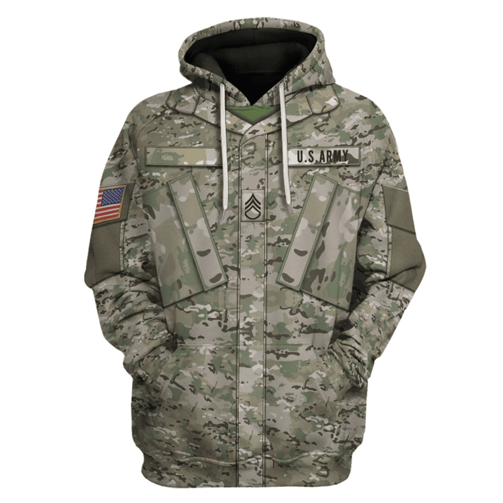 Personalize Name Badge US Army Combat Uniform Operational Camouflage Pattern (OCP) Costume Hoodie Sweatshirt T-Shirt Tracksuit