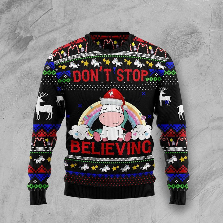 Unicorn Dont Stop Believing Ugly Sweater