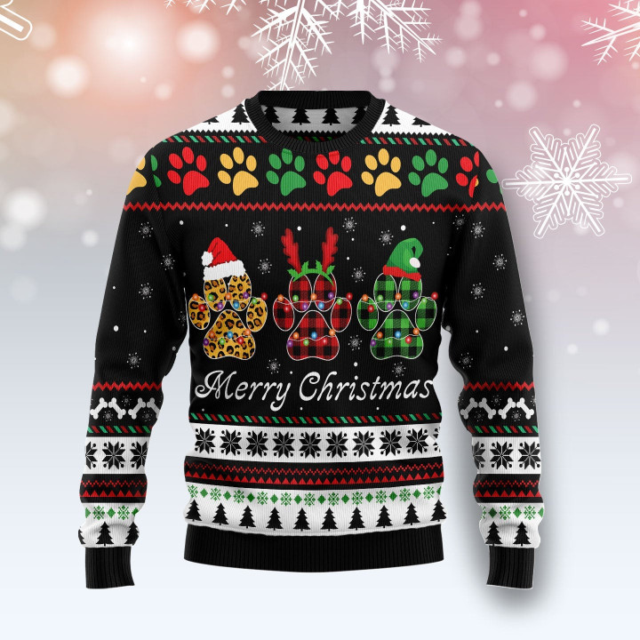 Dog Paws Xmas Funny Ugly Sweater
