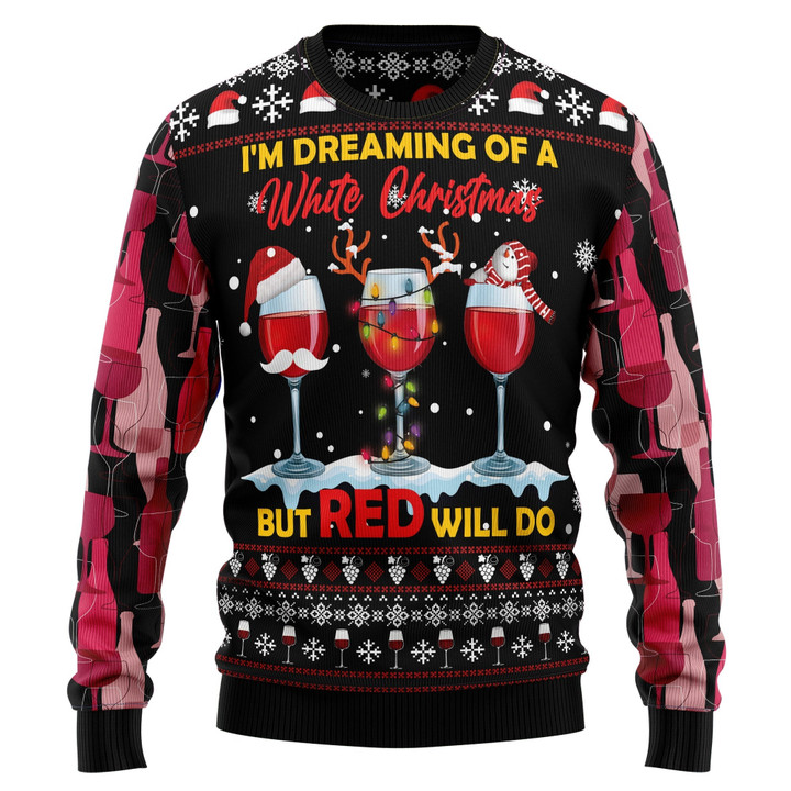 Wine Red Ugly Christmas Sweater For Men And Women