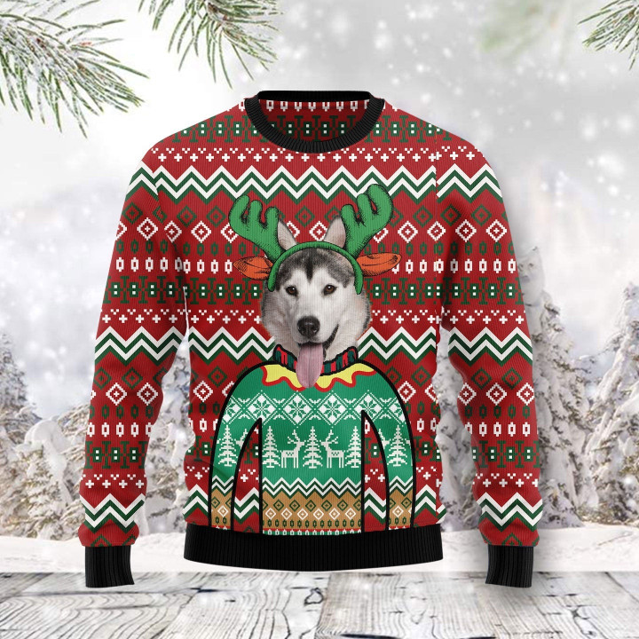 Siberian Husky Christmas Awesome Ugly Sweater For Men And Women