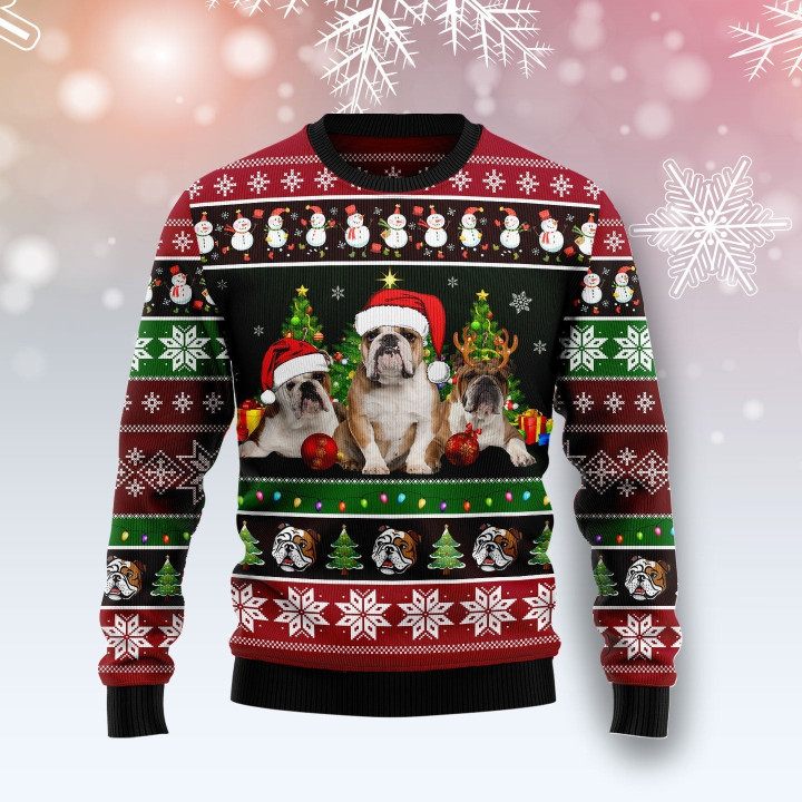 Bulldog Group Beauty Ugly Christmas Sweater