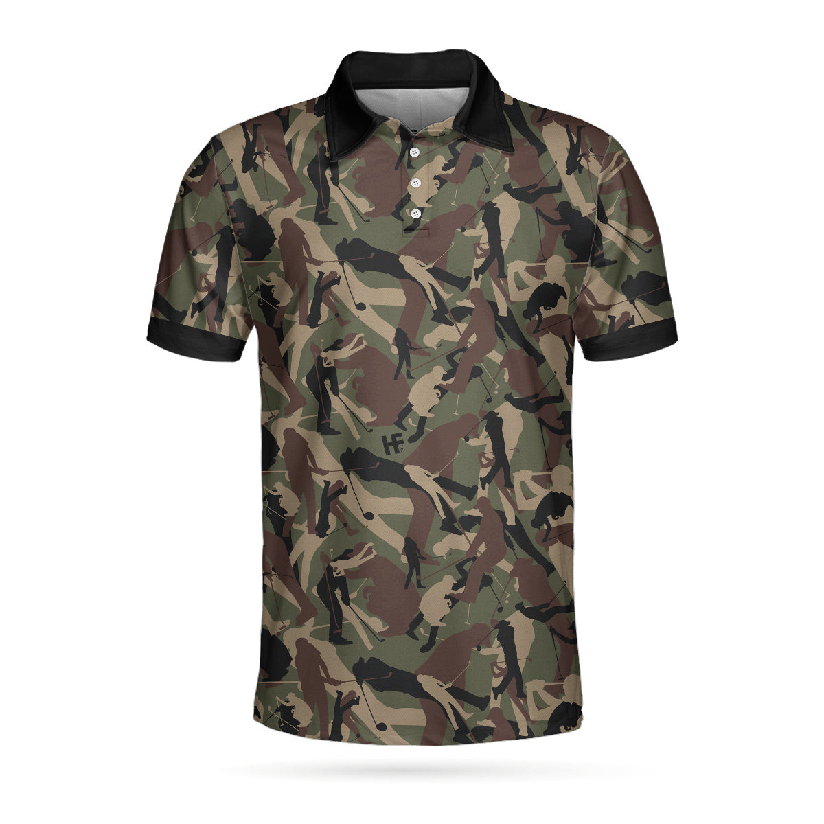 Golf Camouflage Pattern Golf Polo Shirt, Military Golfing Polo Shirt ...