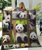 Active Panda Quilt Blanket Great Customized Blanket Gifts For Birthday Christmas Thanksgiving