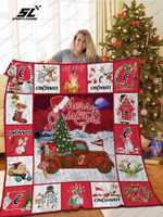 Bl Cincinnati Bearcats Christmas Truck Quilt Blanket