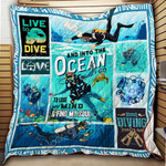 Scuba Diving And Into The Ocean I Go To Lose My Mind And Find My Soul Quilt Blanket Great Customized Blanket Gifts For Birthday Christmas Thanksgiving