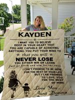 Personalized To My Nephew From Aunt You Will Never Lose Quilt Blanket Great Customized Gifts For Birthday Christmas Thanksgiving