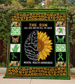 Mental Health The Sun Will Rise And We Will Try Again Quilt Blanket Great Customized Blanket Gifts For Birthday Christmas Thanksgiving
