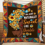 Black Woman With Sunflower Afro Im Just Naturally Sweet Quilt Blanket Great Customized Gifts For Birthday Christmas Thanksgiving Perfect Gifts For Black Daughter Girlfriend Wife