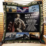 Personalized Us Air Force To My Son From Mom Im Always Here For You Quilt Blanket Great Customized Gifts For Birthday Christmas Thanksgiving Perfect Gifts For Air Force