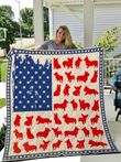 Corgi Usa Flag Quilt Blanket Great Customized Blanket Gifts For Birthday Christmas Thanksgiving