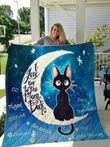 Black Cat And Moon I Love You Quilt Blanket Great Customized Gifts For Birthday Christmas Thanksgiving Perfect Gifts For Cat Lover
