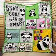 Cute Panda Stay Cool And Be Smart Quilt Blanket Great Customized Blanket Gifts For Birthday Christmas Thanksgiving