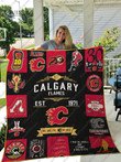 Calgary Flames Quilt Blanket Ver 17