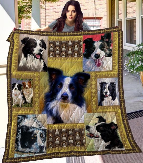 Border Collie Frame Quilt Blanket Great Customized Blanket Gifts For Birthday Christmas Thanksgiving