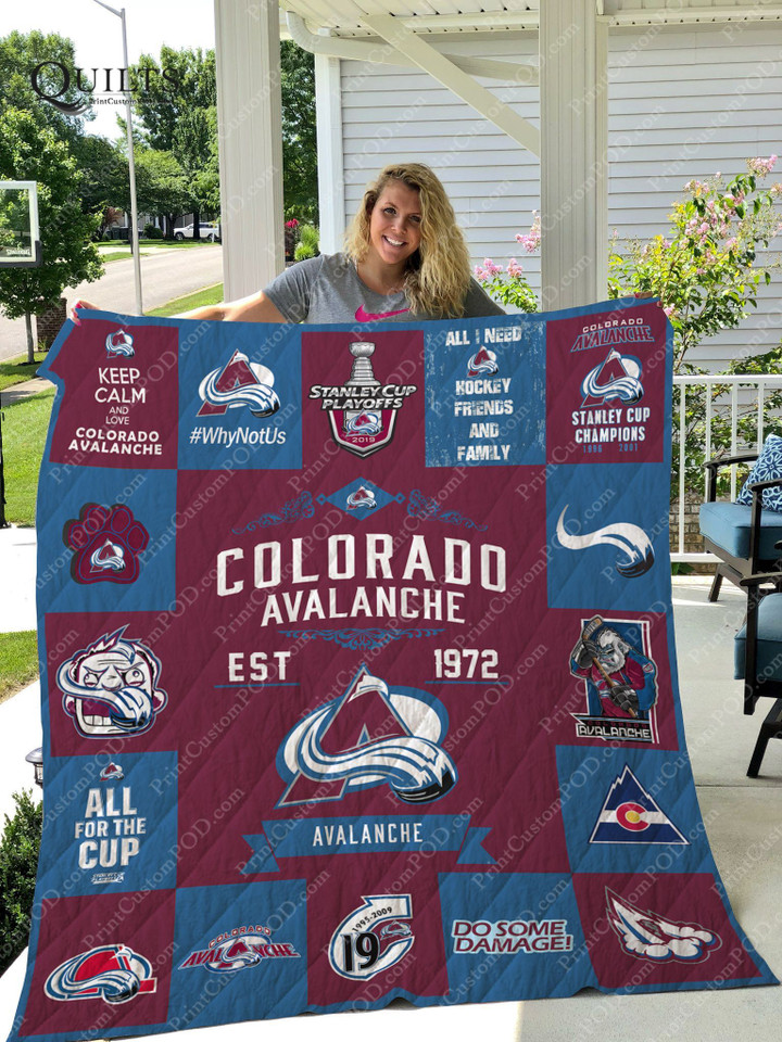 Colorado Avalanche Quilt Blanket Ver 17