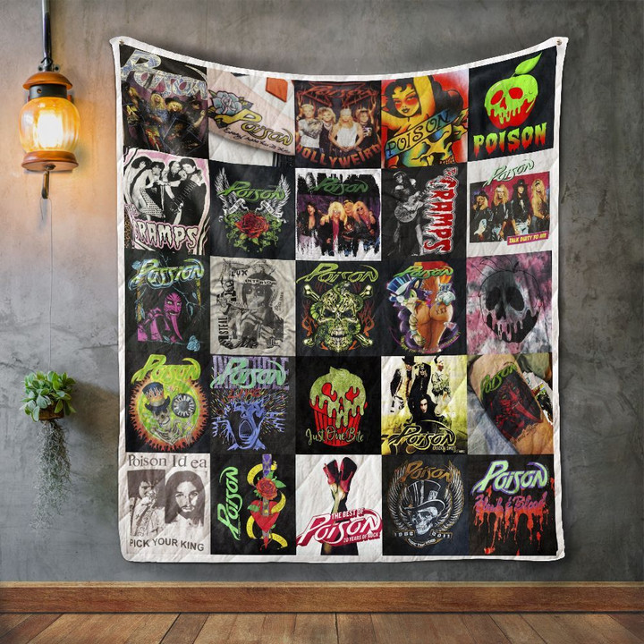 Poison 3 Album Covers Quilt Blanket