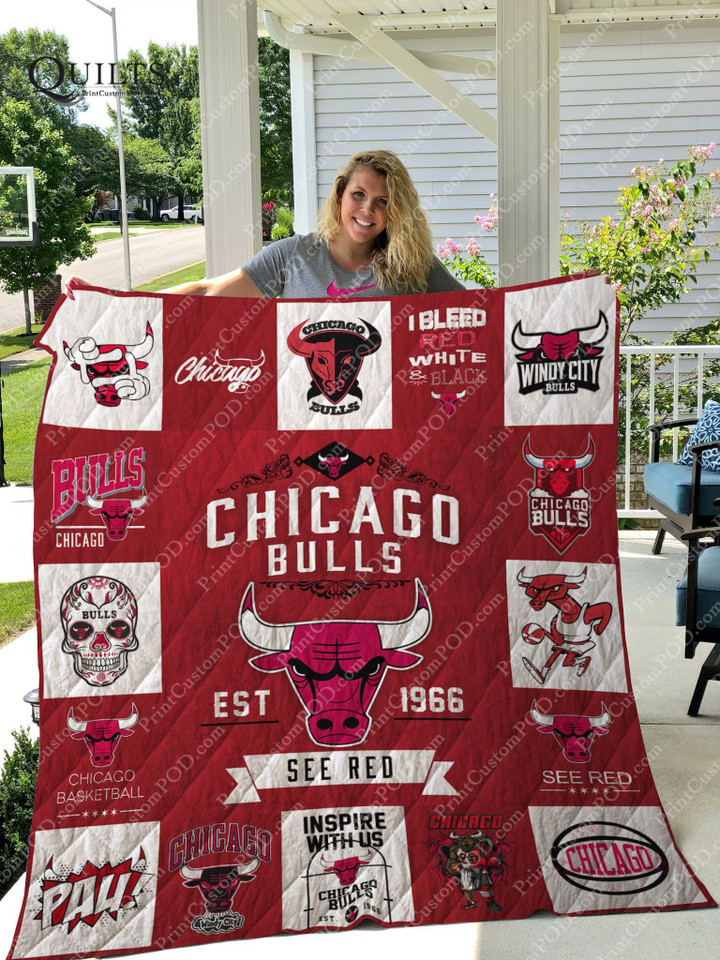 Chicago Bulls Quilt Blanket Ver 17