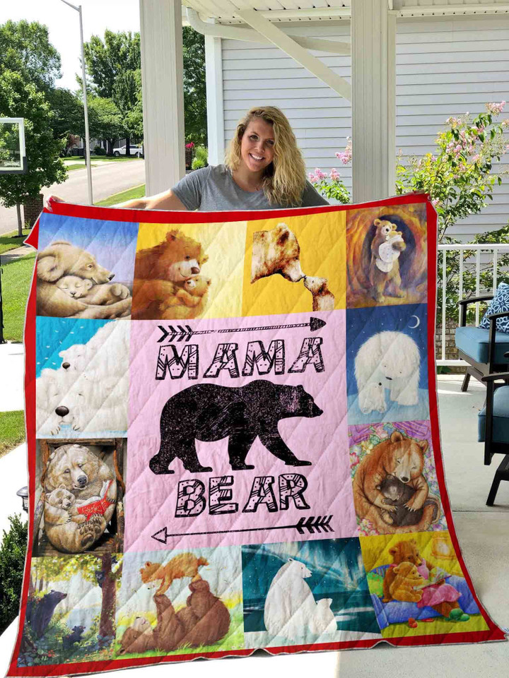 Mama Bear Quilt Blanket Great Customized Blanket Gifts For Birthday Christmas Thanksgiving