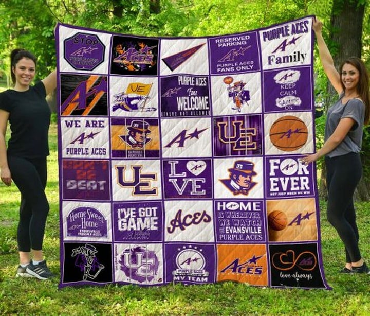 Ncaa Evansville Aces Quilt Blanket 1377