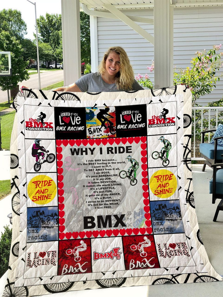 Bmx Racing Ride And Shine Quilt Blanket Great Customized Blanket Gifts For Birthday Christmas Thanksgiving