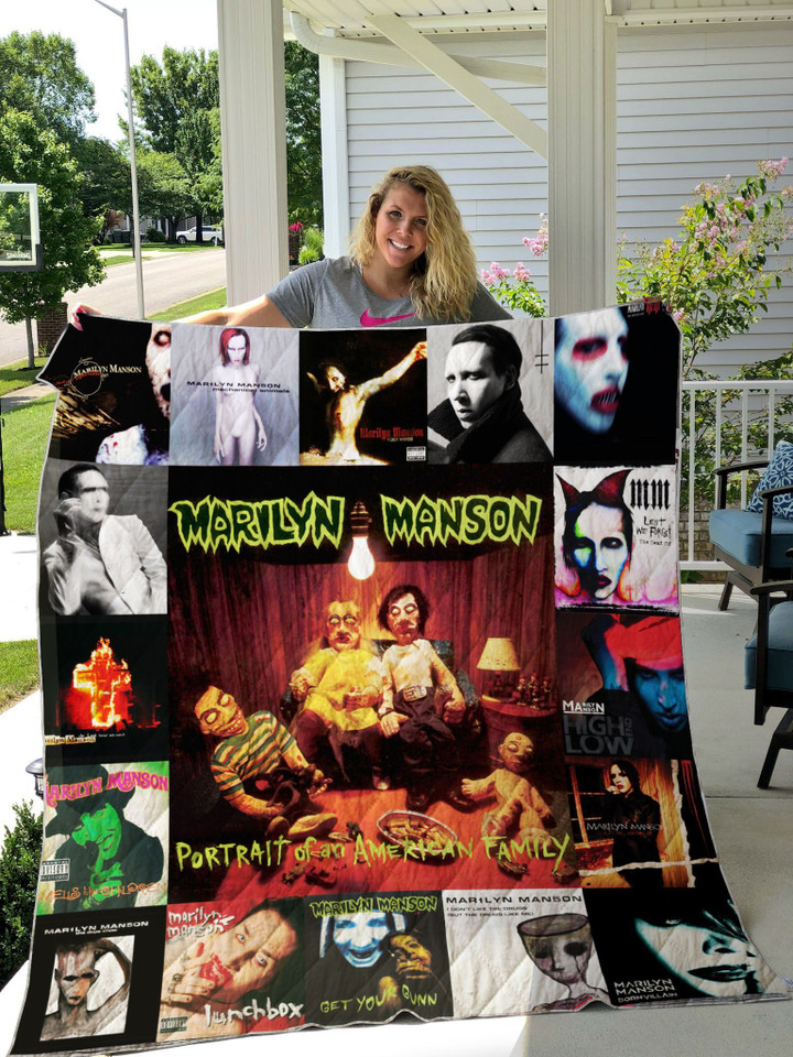 Marilyn Manson Albums Quilt Blanket For Fans Ver 17