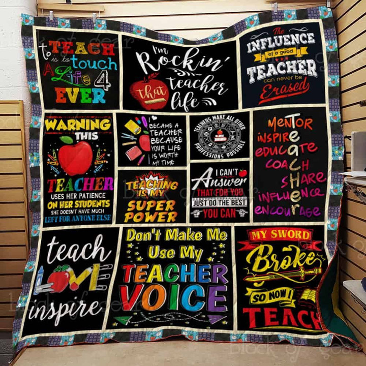 Teaching Is My Super Power Quilt Blanket