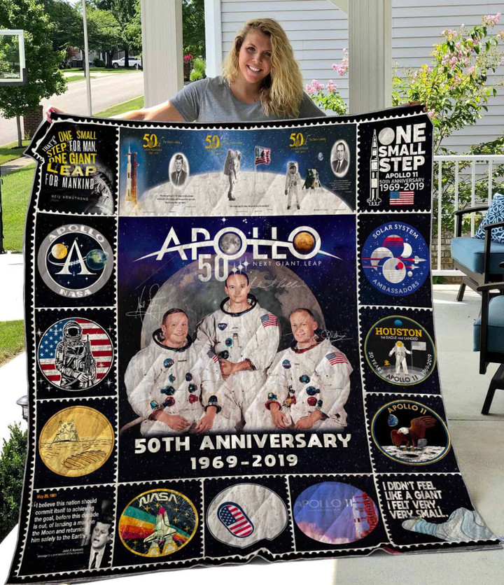Apollo 11 Moon Landing 50th Anniversary Quilt Blanket