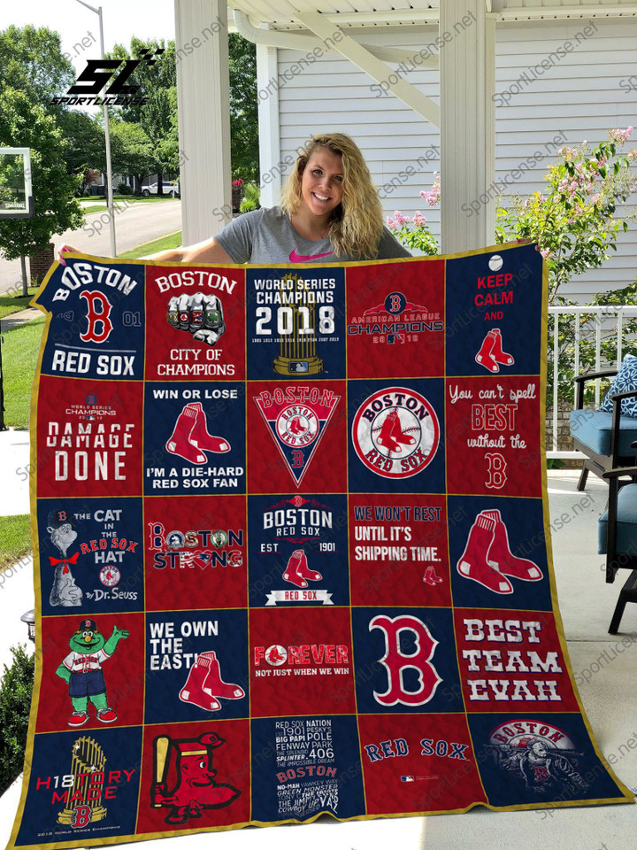 Mlb 8211 Boston Red Sox 25 Quilt Blanket