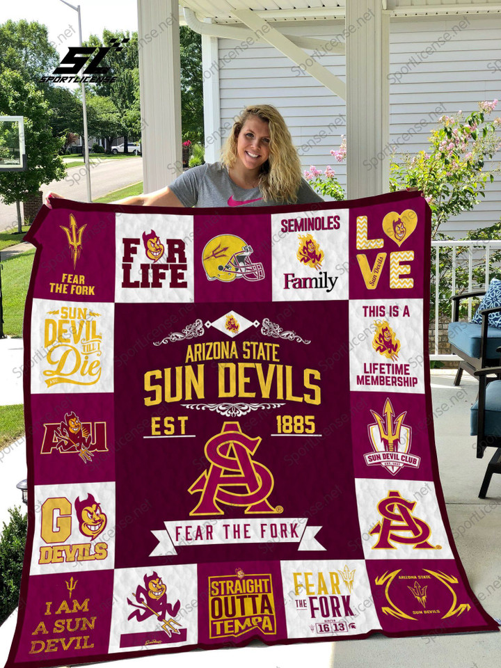 Arizona State Sun Devils Quilt Blanket 01