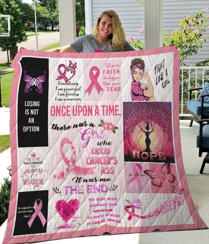 Breast Cancer Awareness Losing Is Not An Option Quilt Blanket Great Customized Gifts For Birthday Christmas Thanksgiving Perfect Gifts For Breast Cancer Awareness