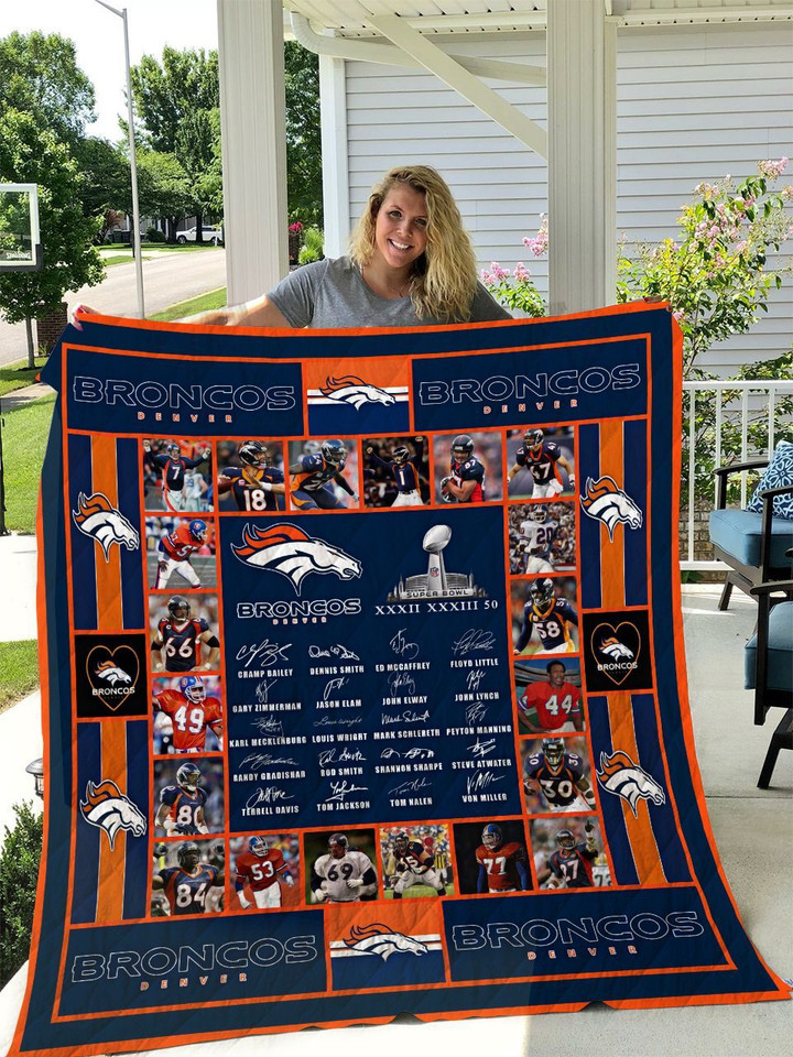 Denver Broncos V2 Quilt Blanket