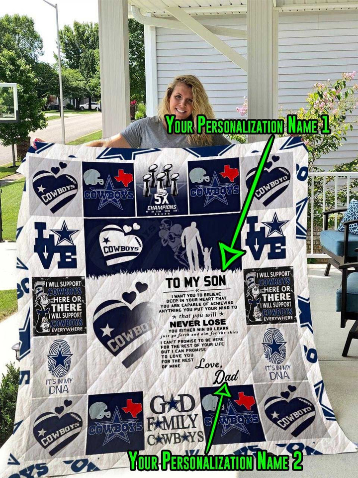 Cowboys - Personalized Name Quilt Blanket